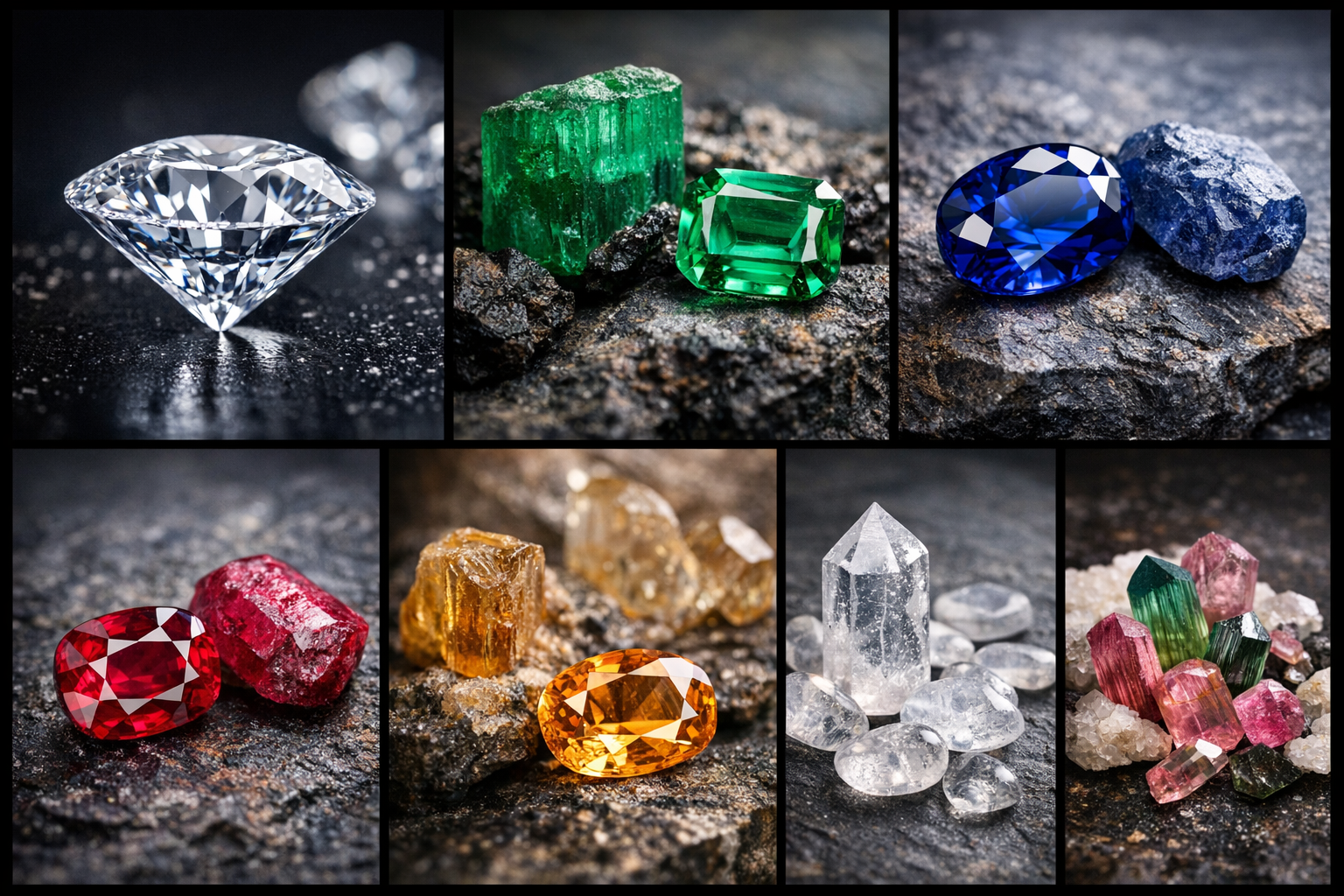 Collection de pierres précieuses